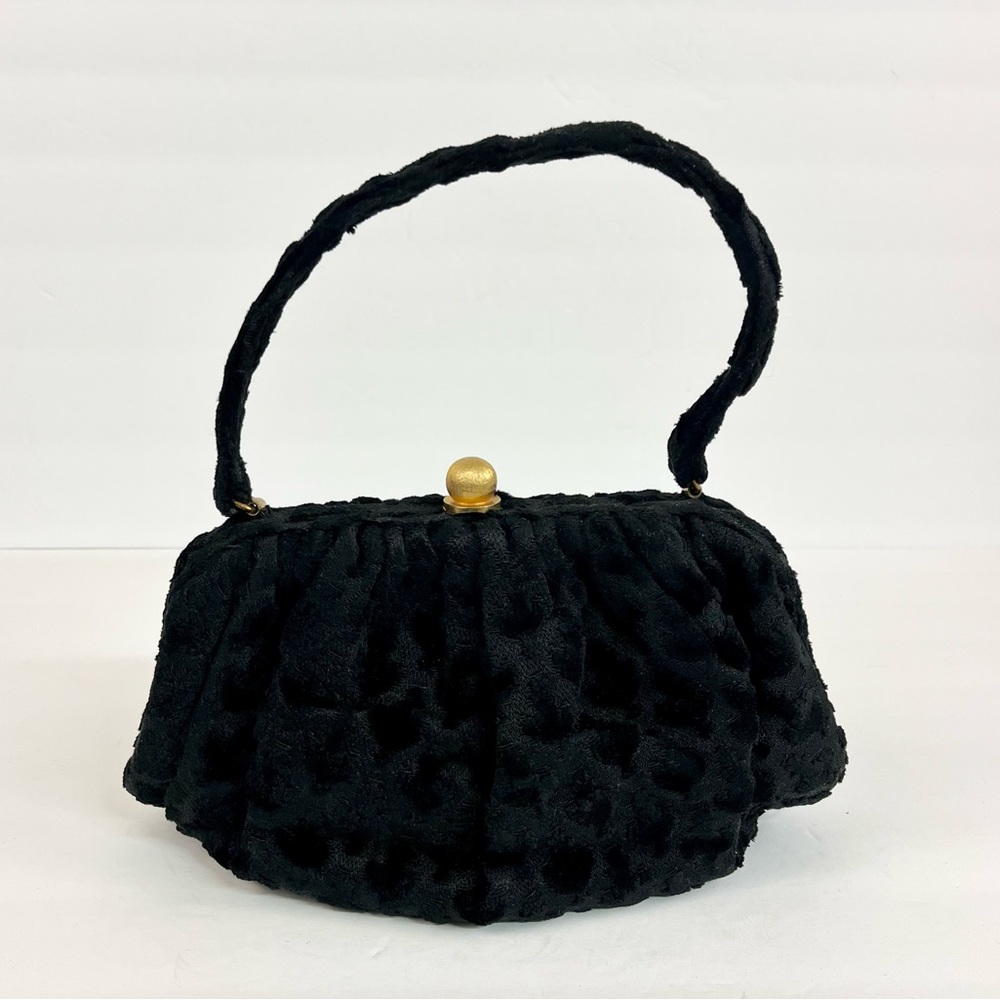 Vintage Morris Moskowitz Club Cheetah Print Black Velvet Evening Bag